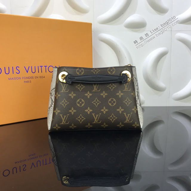 LV包包 LV新款女包 N96952 新款Surene BB手袋 LV老花配蟒蛇皮金色鏈條包  ydh3738
